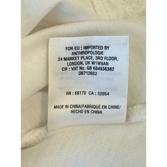 AKEMI + KIN Anthropologie Floral Embellished Women's Sz L White T-Shirt Top NWT - Picture 13 of 16